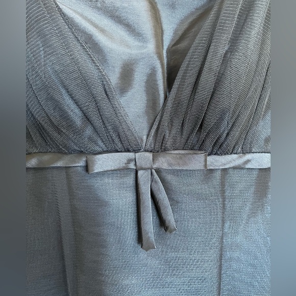 Jessica Iridescent Navy Chiffon Empire Waist Dress Sz 2 Wedding Prom Formal - Picture 8 of 15